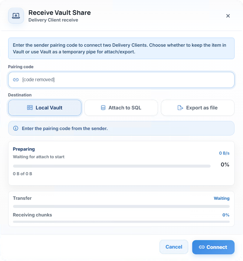 Receive a share